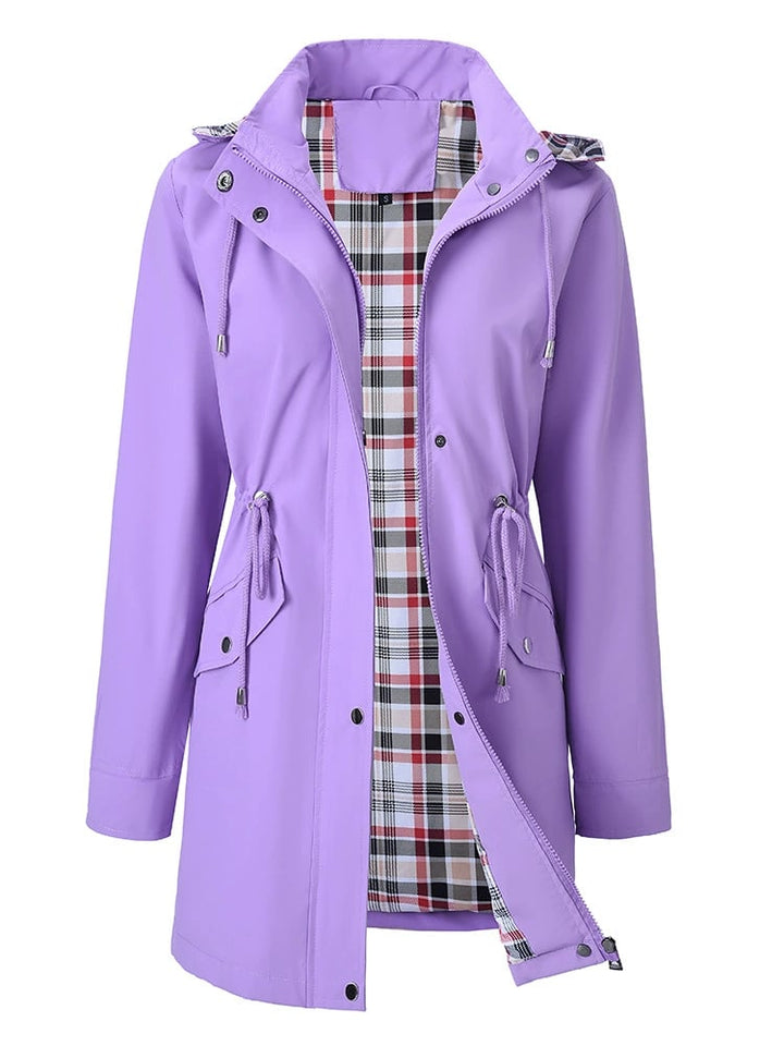 Veyra| Check-Lined Waterproof Coat