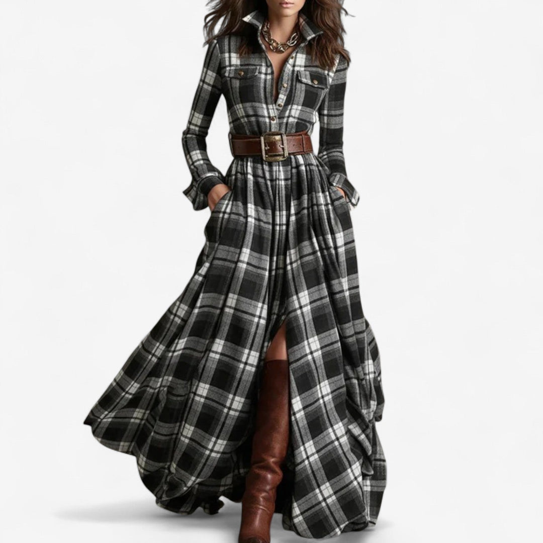 Barboteau | Timeless plaid maxi dress