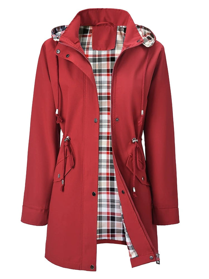 Veyra| Check-Lined Waterproof Coat