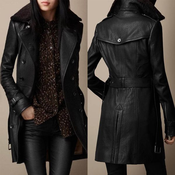 Elysara - Elegant Leather Coat